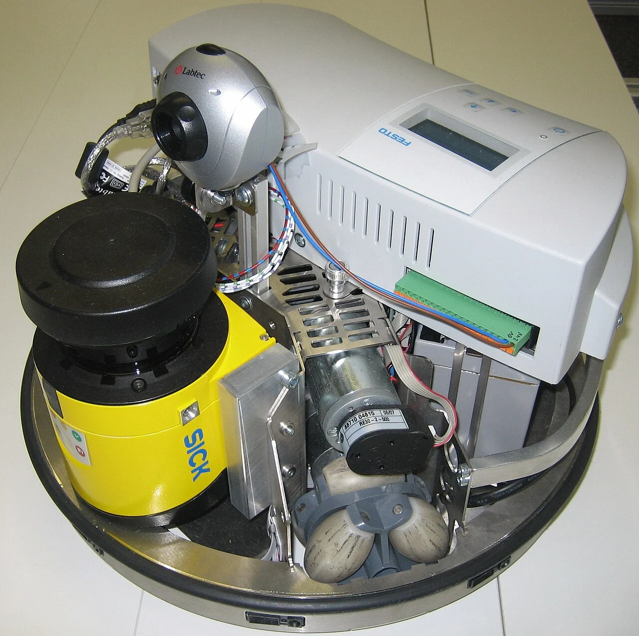 A Robotino mobile robot with a SICK laser range finder