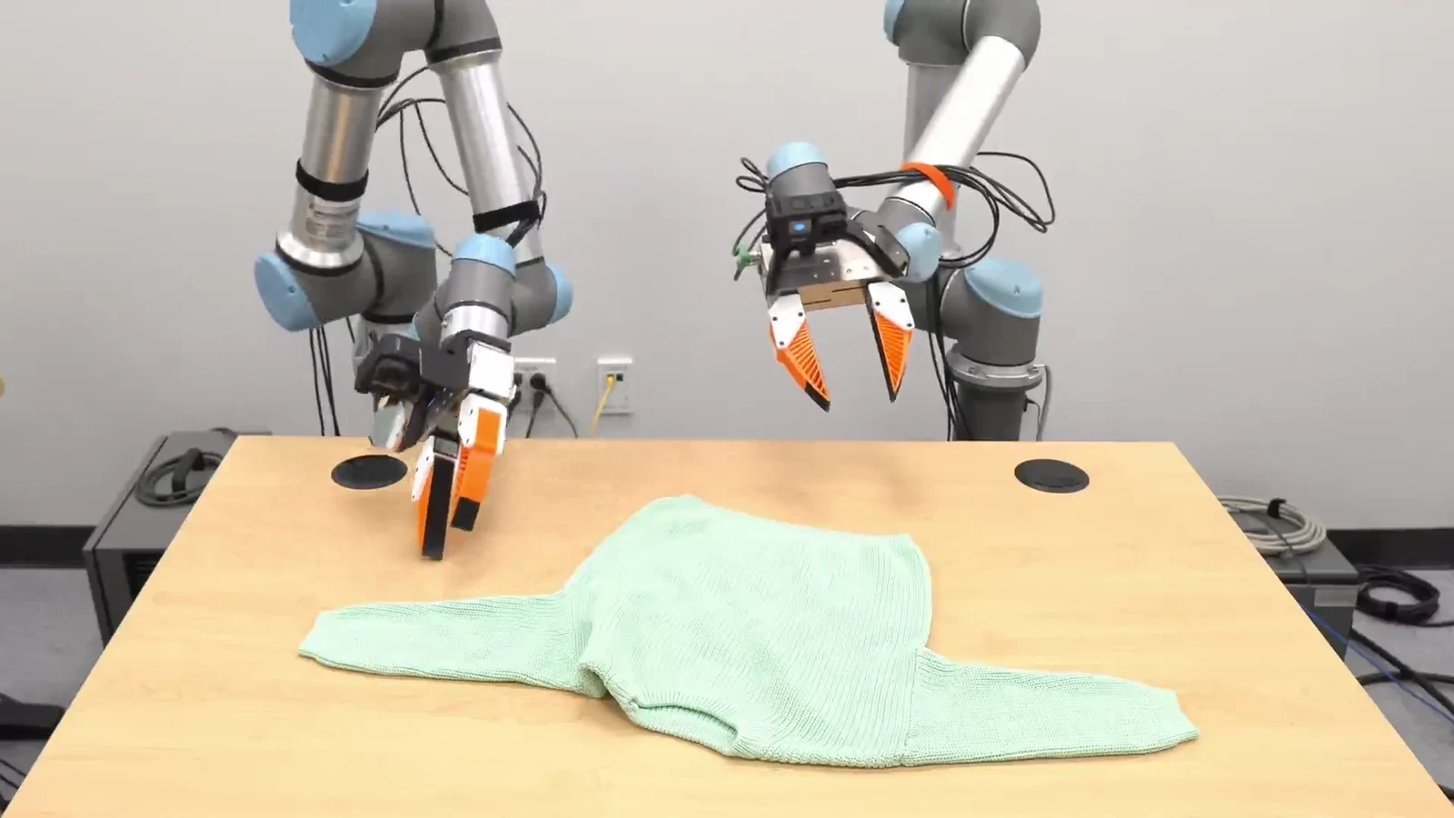 Cloth manipulation experiments from the Universal Manipulation Interface project
